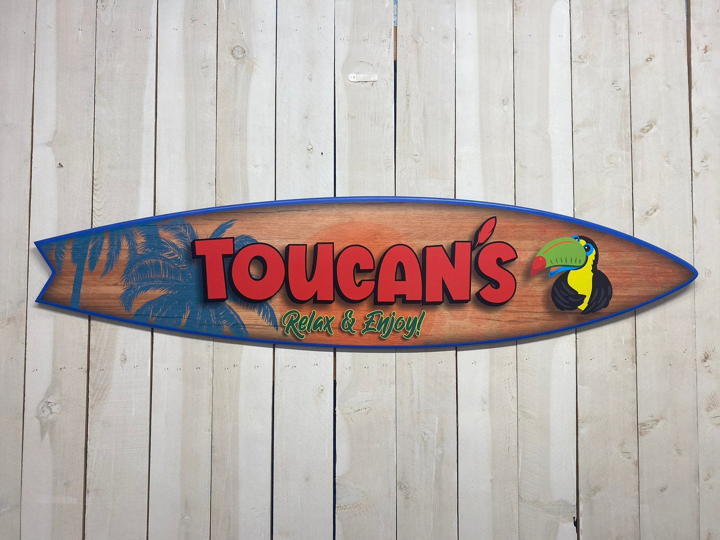 Surfboard Branding Signs, customized sign, coastal decor, beach and tiki bar decor, surf gifts, airbnb signs, vrbo signs, surf wall art