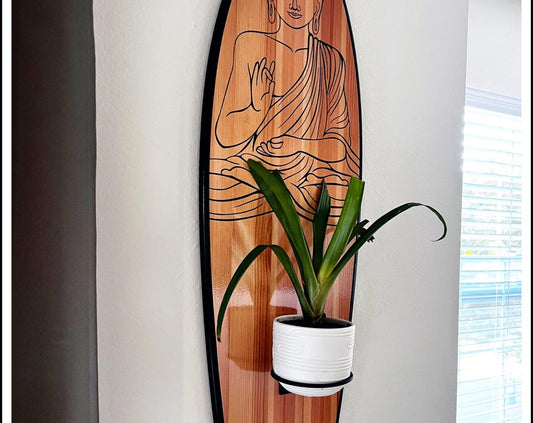 Surfboard Plant Hanger, beach wall decor, tropical wall art, coastal wall decor, plant holder, tropical gift ideas